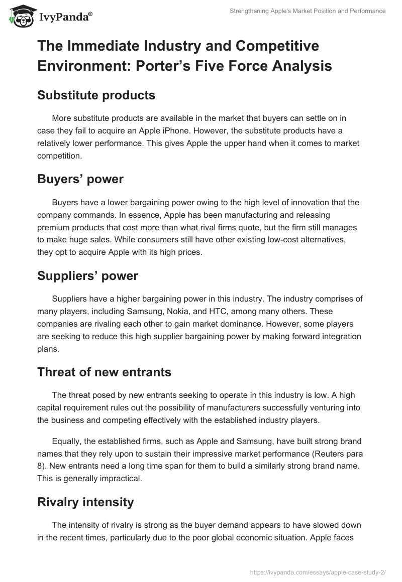 Strengthening Apple's Market Position and Performance. Page 3