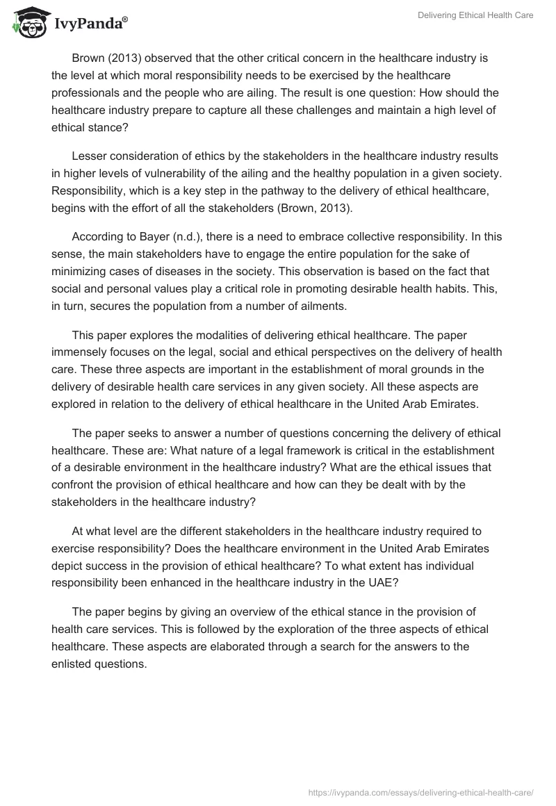 Delivering Ethical Health Care. Page 2