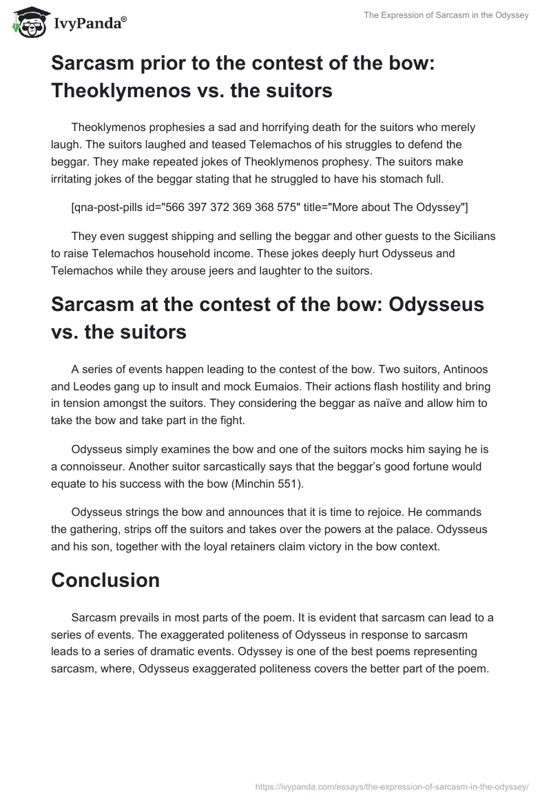 The Expression of Sarcasm in The Odyssey. Page 3