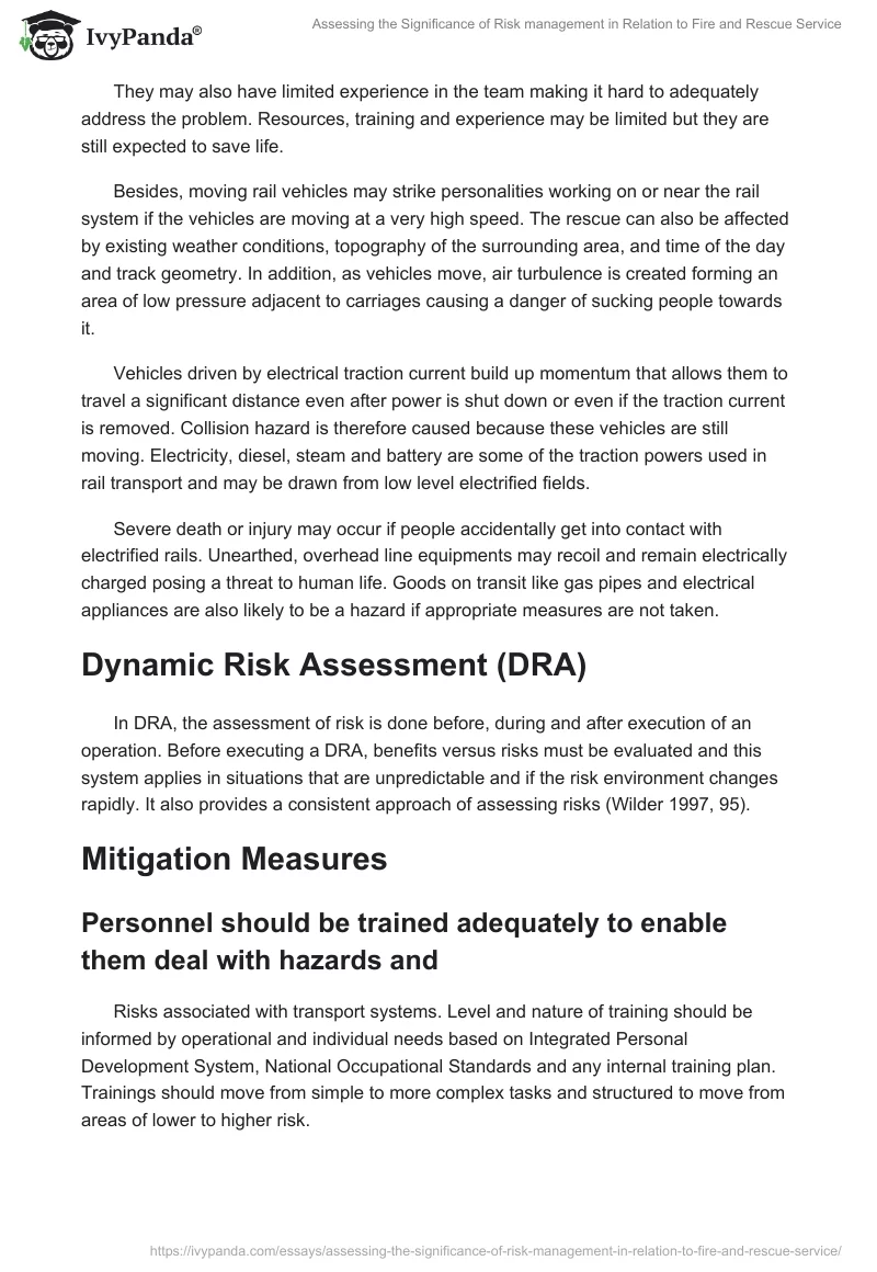 Assessing the Significance of Risk management in Relation to Fire and Rescue Service. Page 3