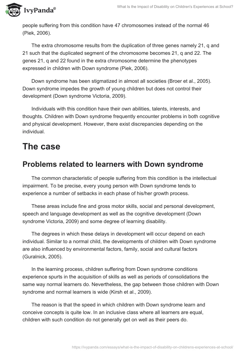 What Is the Impact of Disability on Children's Experiences at School?. Page 3