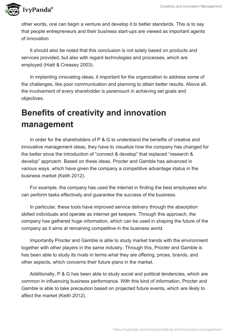 Creativity and Innovation Management. Page 2