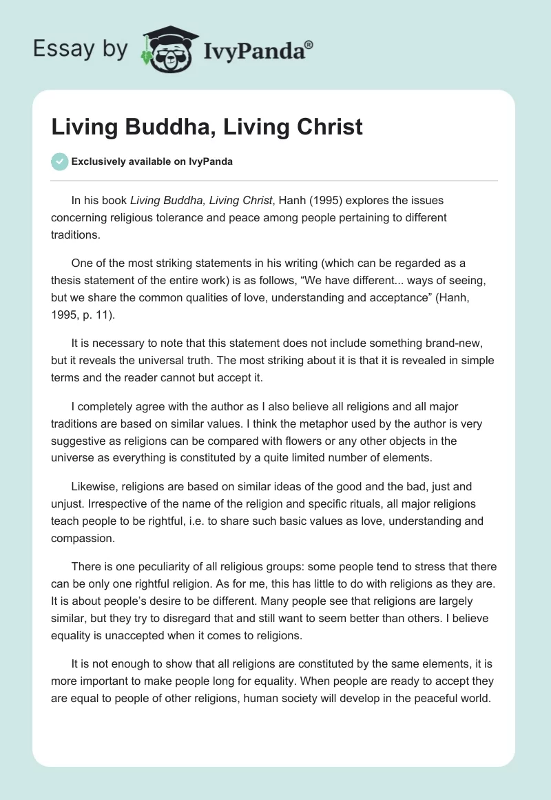Living Buddha, Living Christ. Page 1