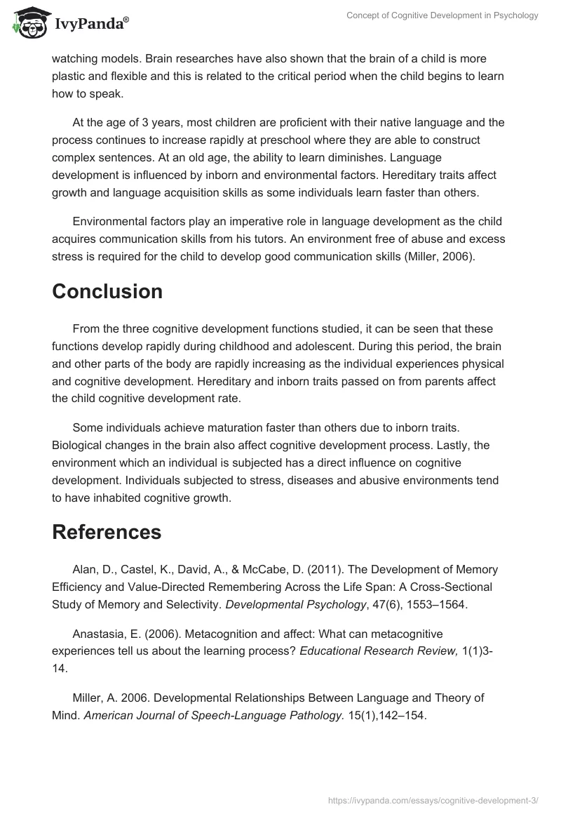 Concept of Cognitive Development in Psychology. Page 3
