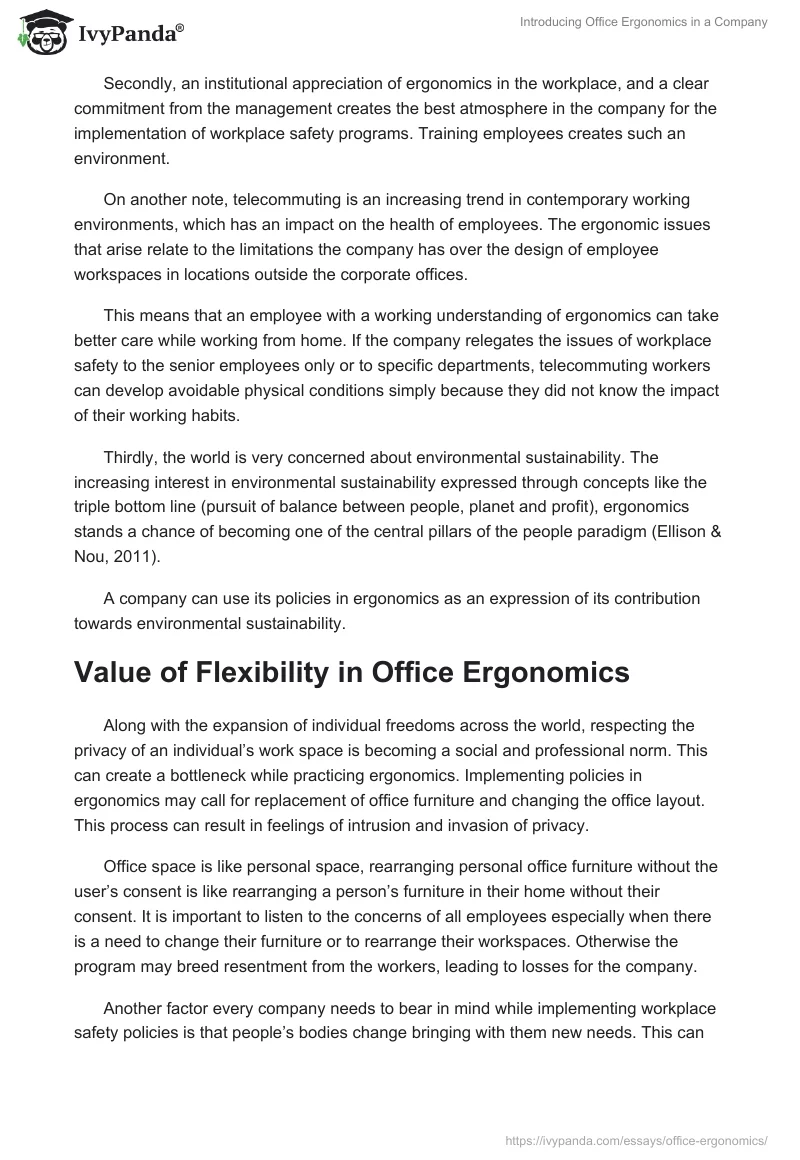 Introducing Office Ergonomics in a Company. Page 3