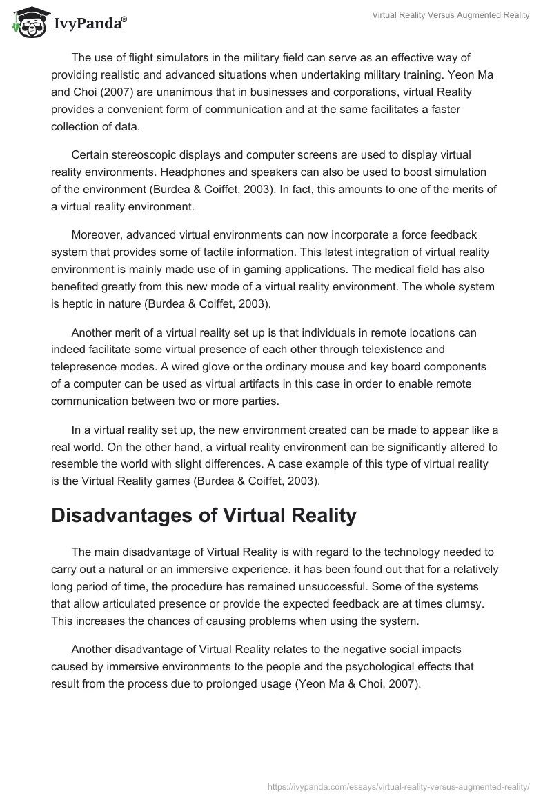 Virtual Reality Versus Augmented Reality. Page 2