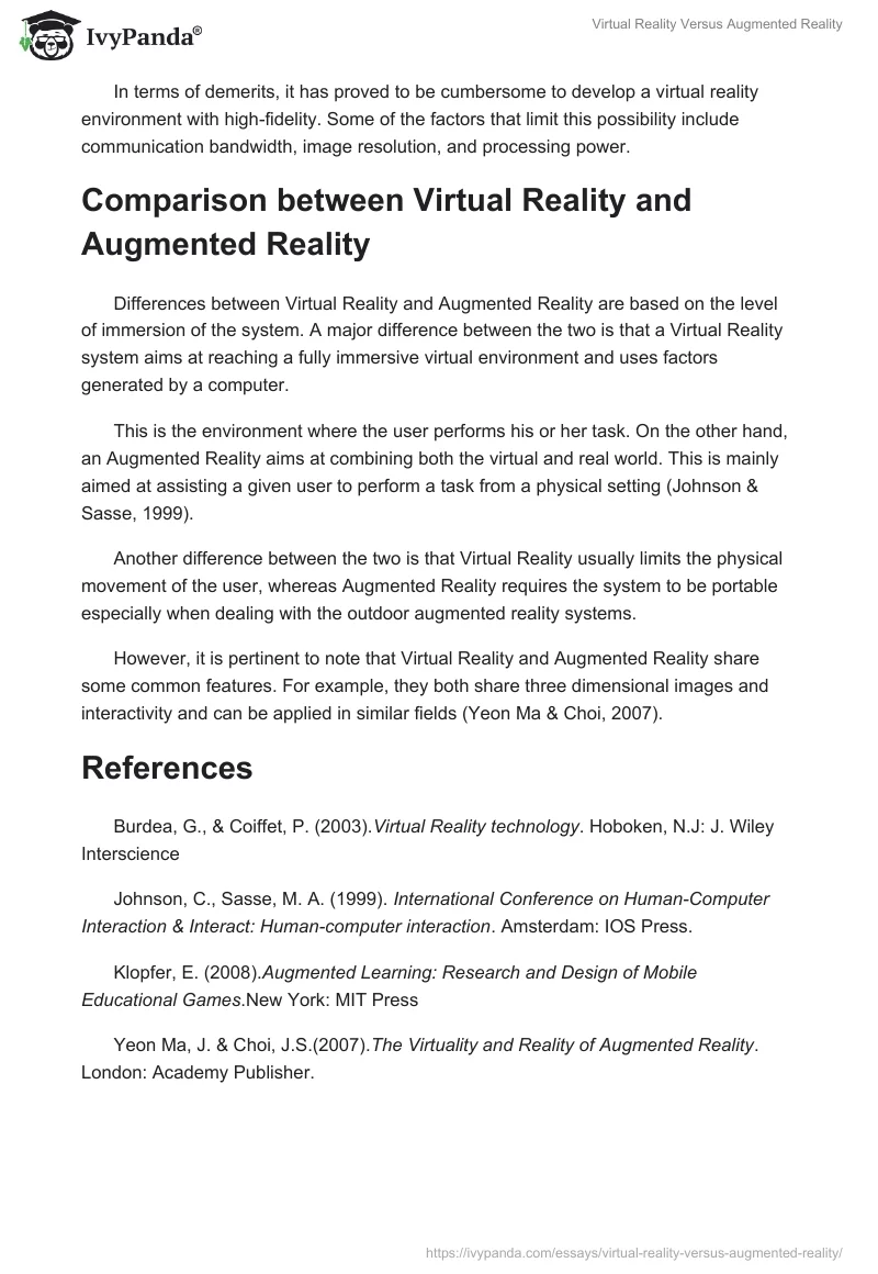 Virtual Reality Versus Augmented Reality. Page 3