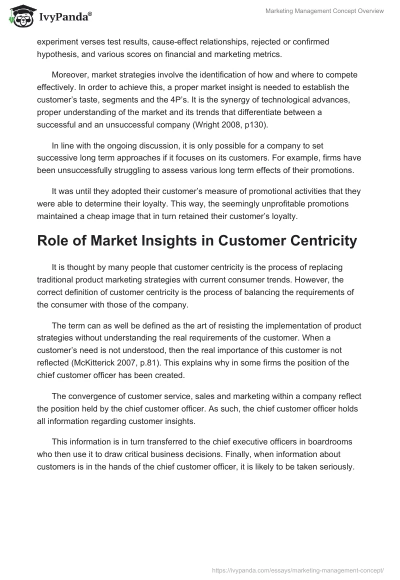 Marketing Management Concept Overview. Page 4