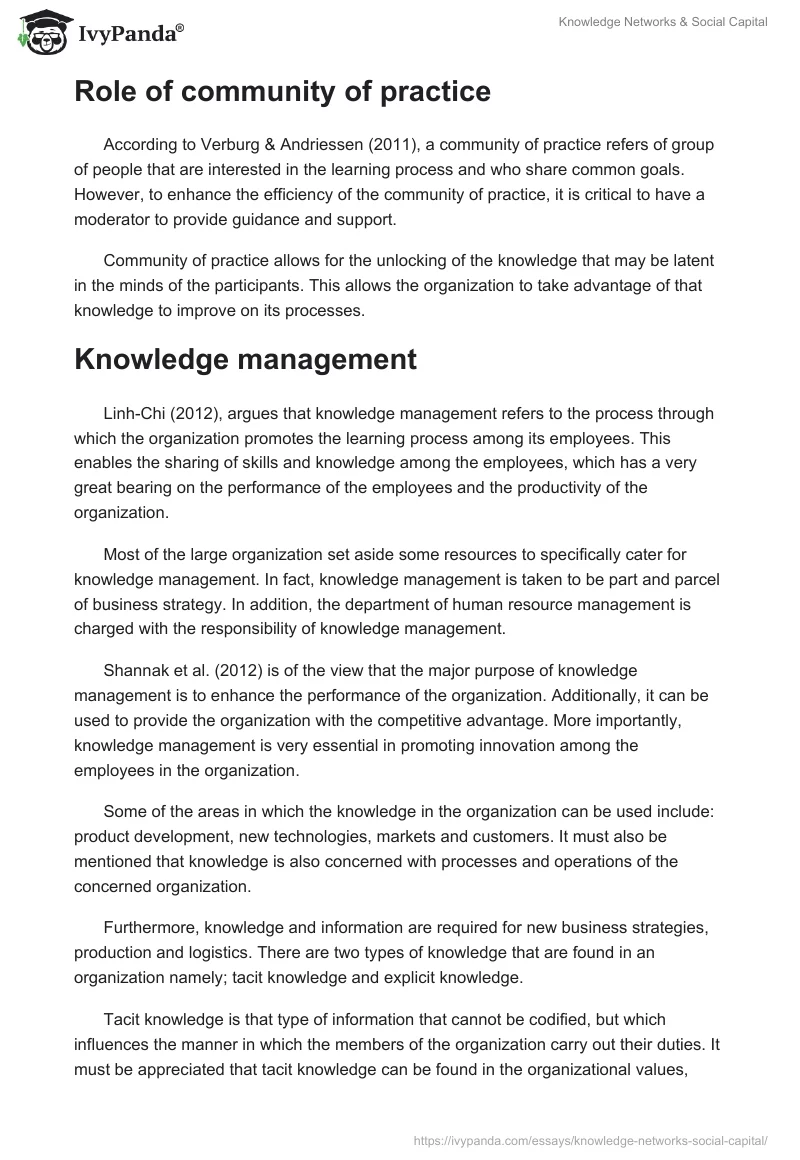Knowledge Networks & Social Capital. Page 2