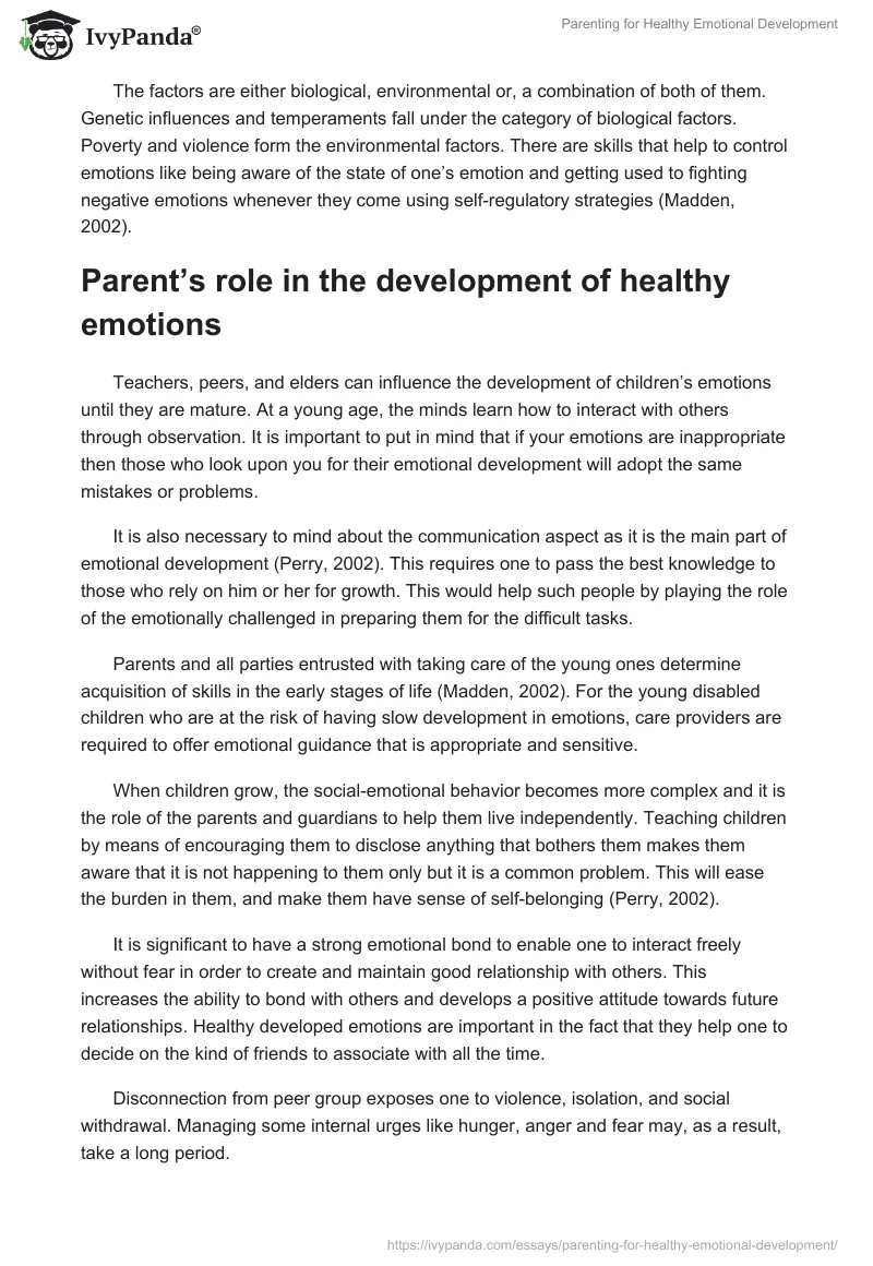 Parenting for Healthy Emotional Development. Page 2
