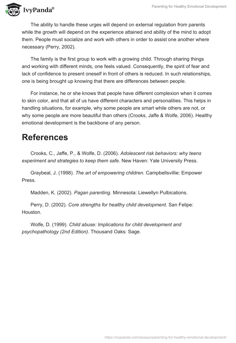 Parenting for Healthy Emotional Development. Page 3