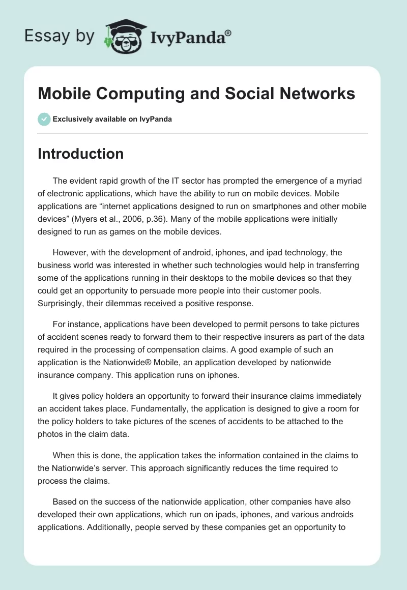 Mobile Computing and Social Networks. Page 1