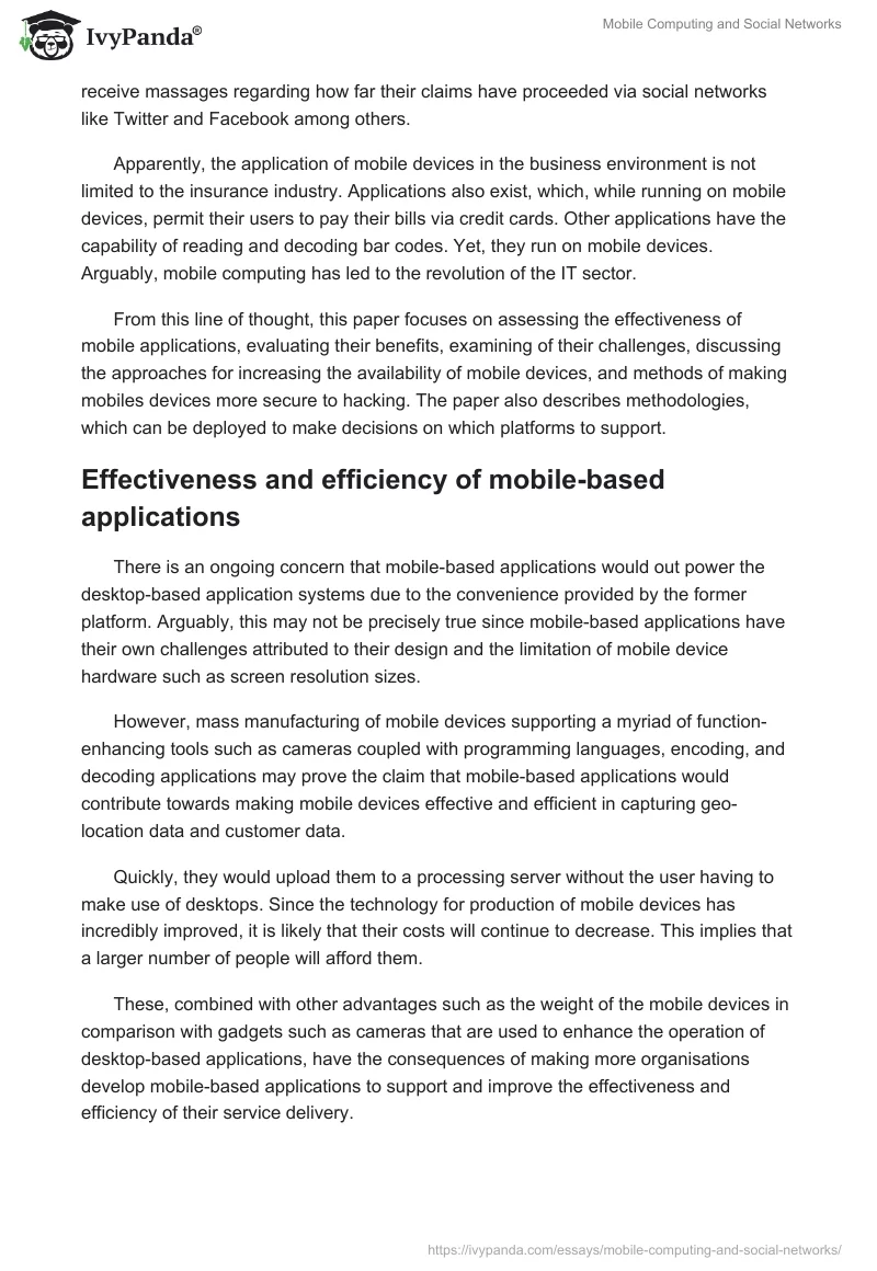 Mobile Computing and Social Networks. Page 2