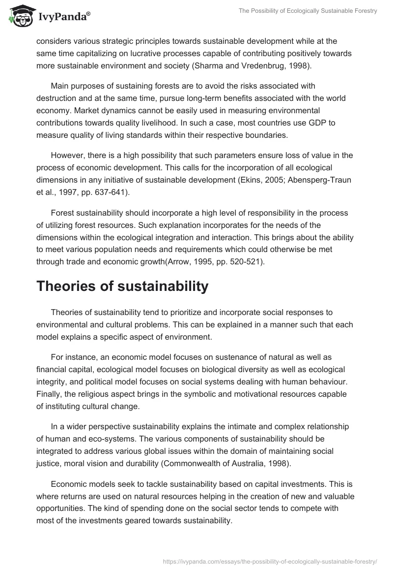 The Possibility of Ecologically Sustainable Forestry. Page 2