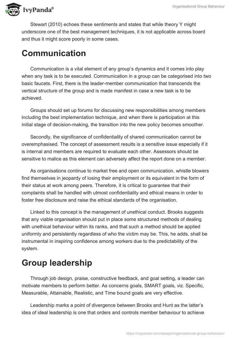 Organisational Group Behaviour. Page 5