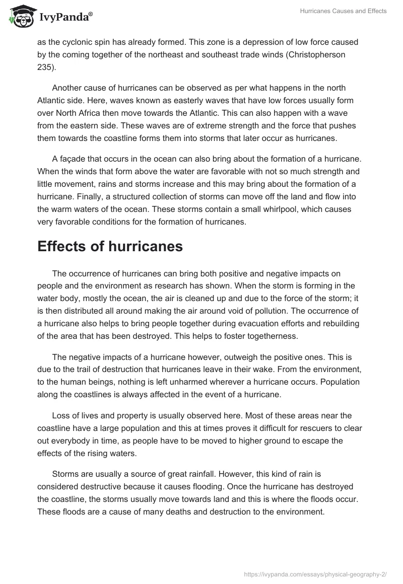 Hurricanes Causes and Effects. Page 3