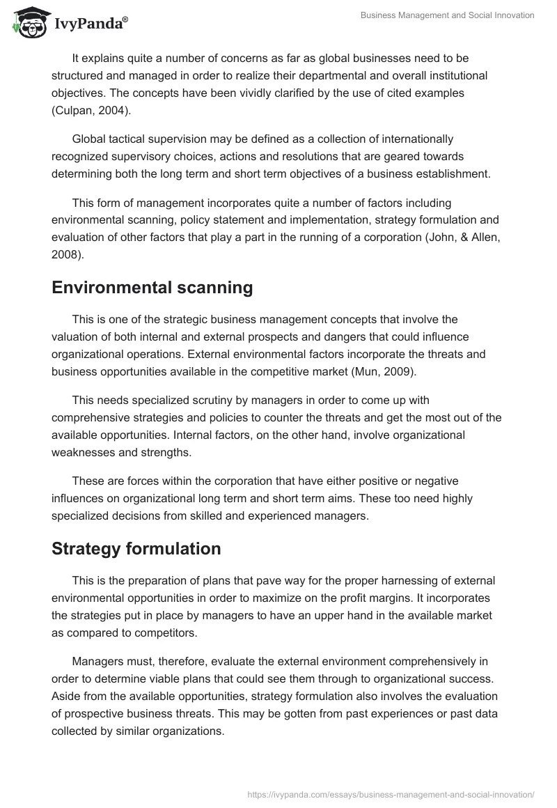 Business Management and Social Innovation. Page 5
