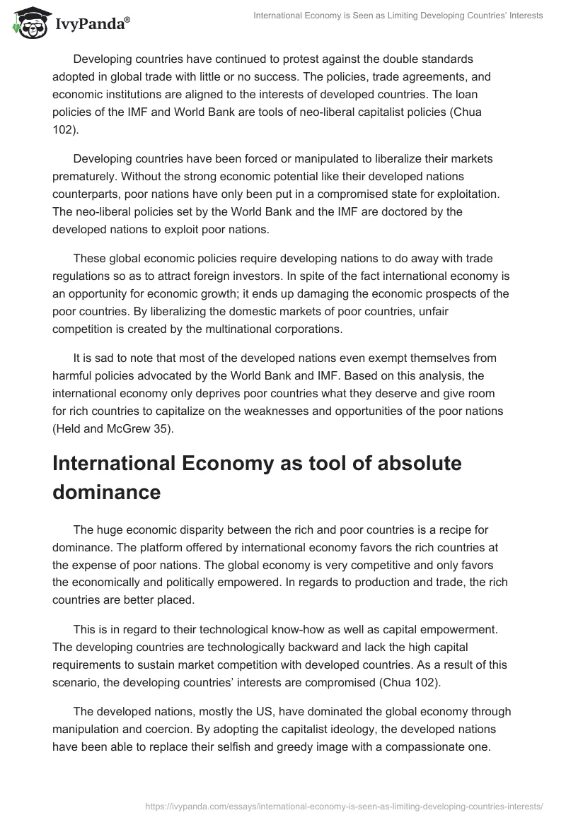 International Economy is Seen as Limiting Developing Countries’ Interests. Page 5