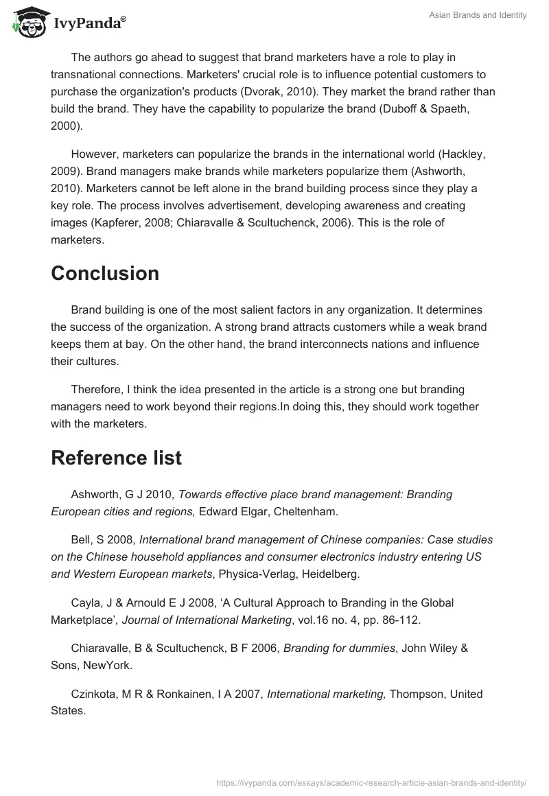 Asian Brands and Identity. Page 3