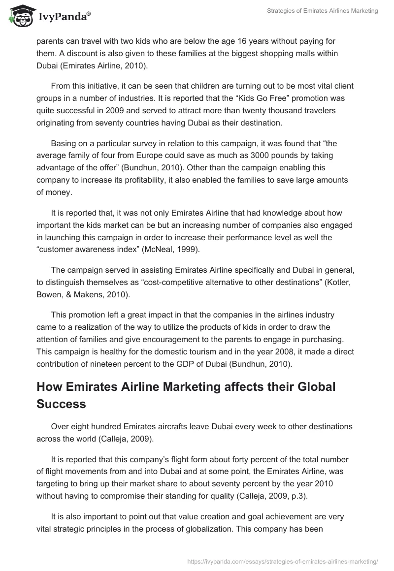 Strategies of Emirates Airlines Marketing. Page 5