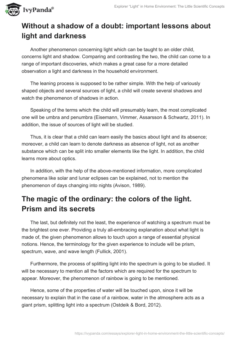 Explorer “Light” in Home Environment: The Little Scientific Concepts. Page 3