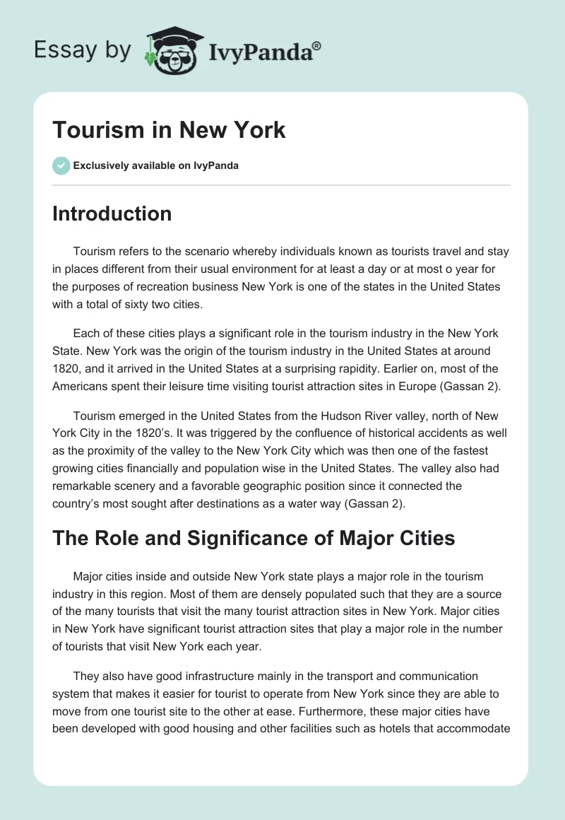 Tourism in New York. Page 1