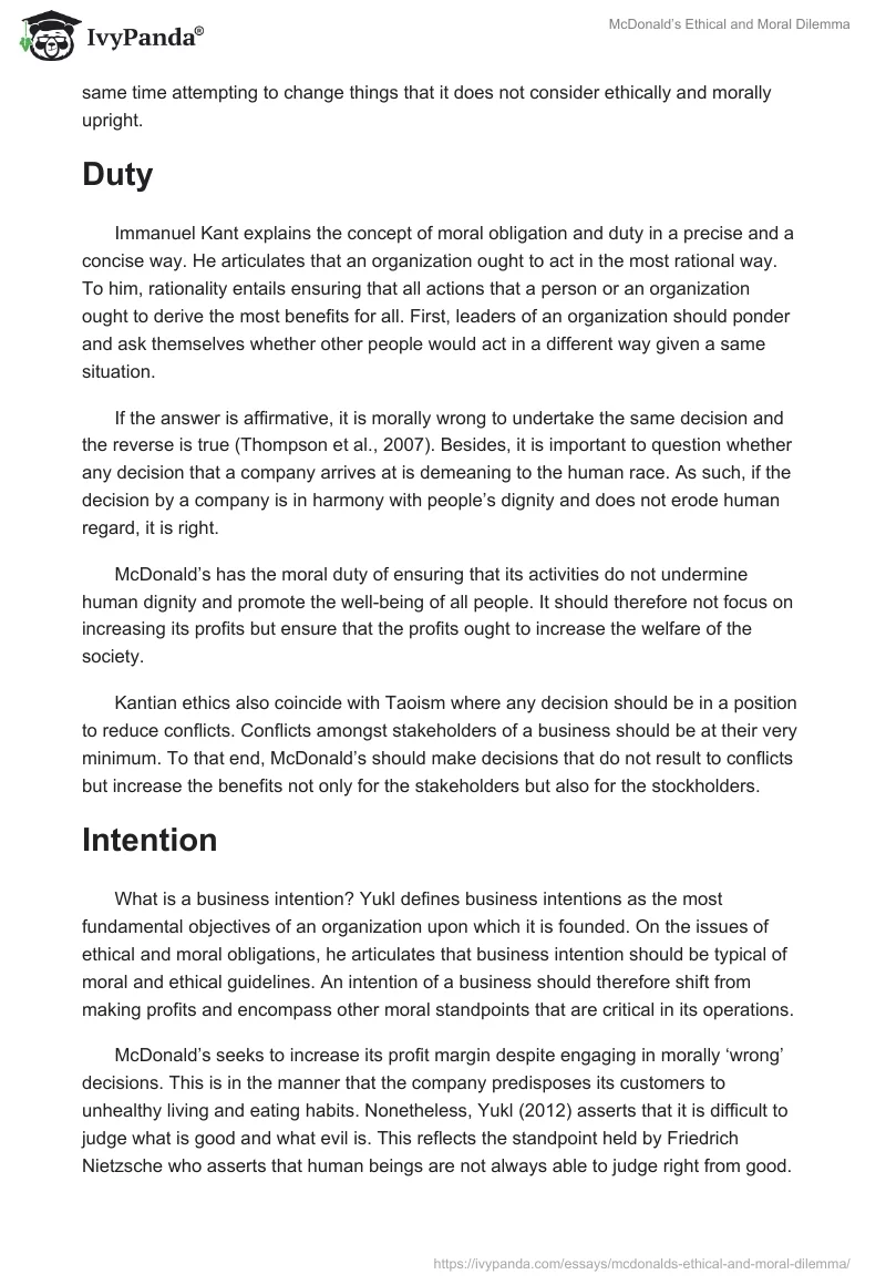 McDonald’s Ethical and Moral Dilemma. Page 4