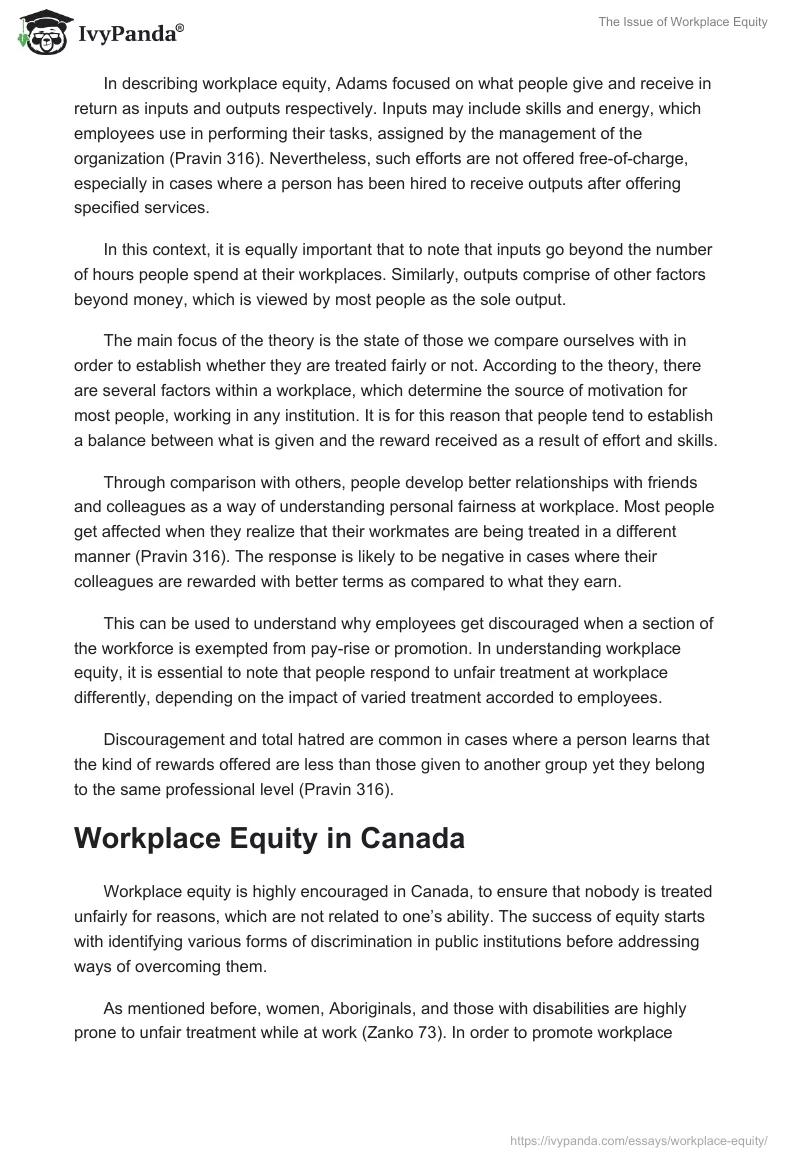 The Issue of Workplace Equity. Page 3