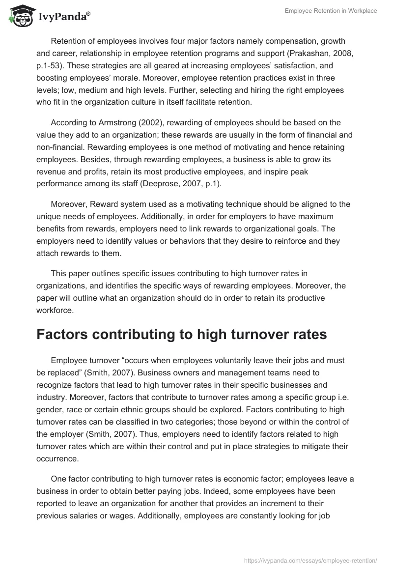Employee Retention in Workplace. Page 2