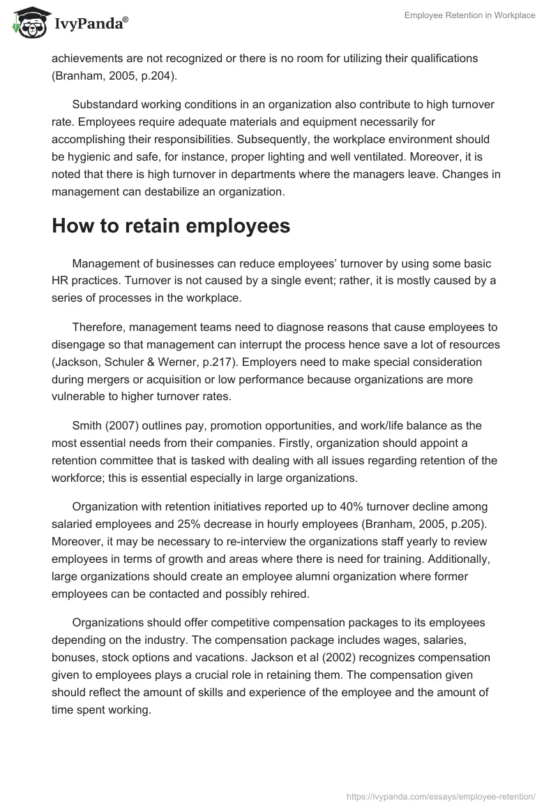 Employee Retention in Workplace. Page 4