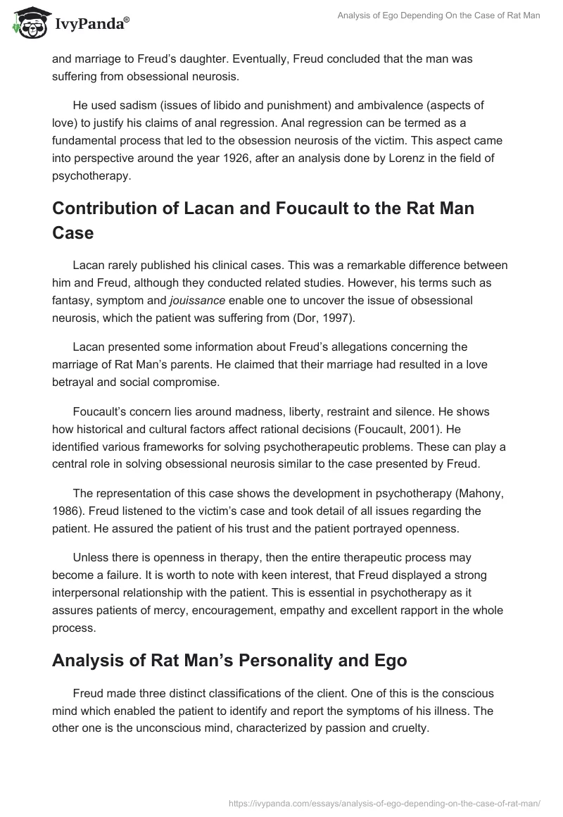 Analysis of Ego Depending On the Case of Rat Man. Page 4