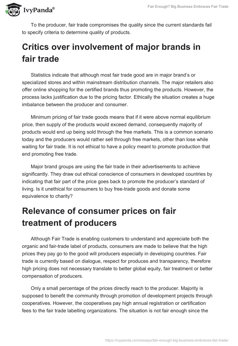 Fair Enough? Big Business Embraces Fair Trade. Page 2