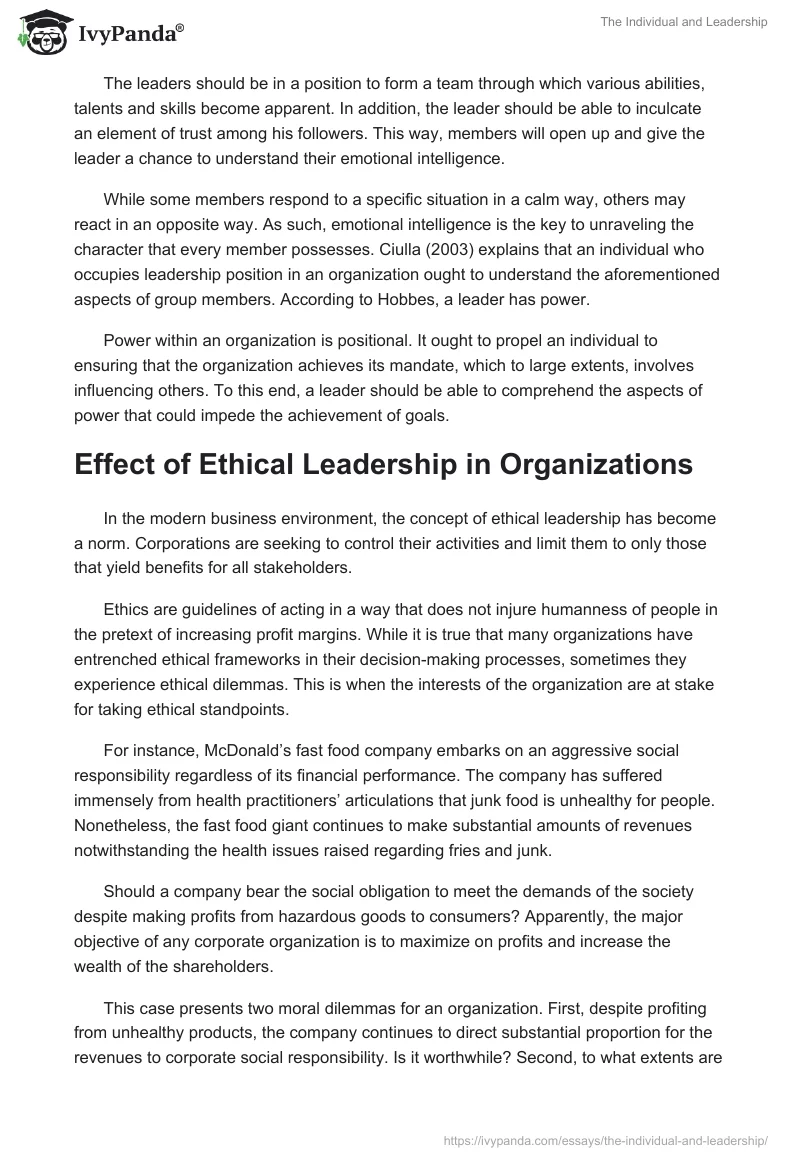 The Individual and Leadership. Page 3