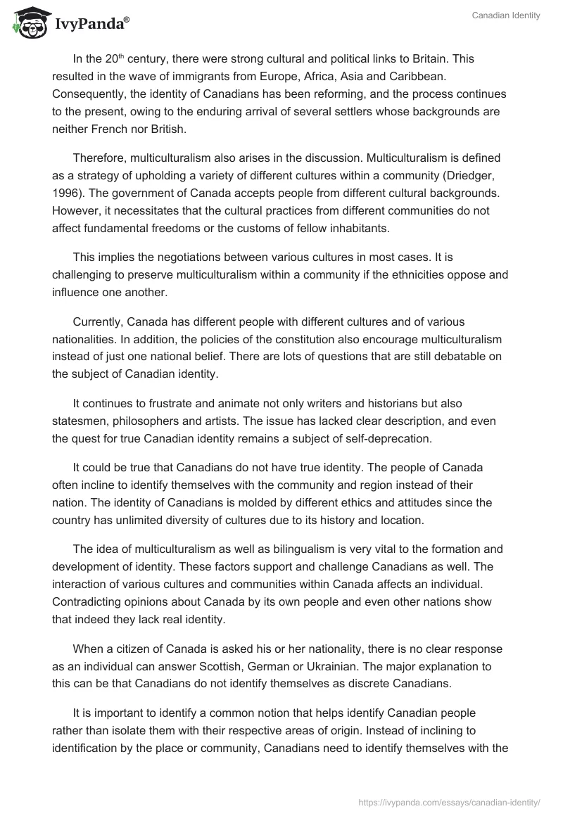 Canadian Identity. Page 2