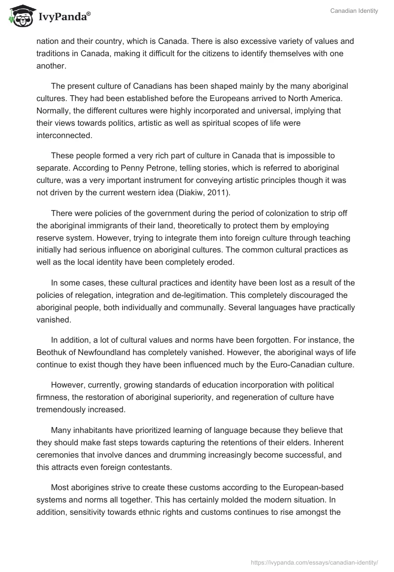 Canadian Identity. Page 3