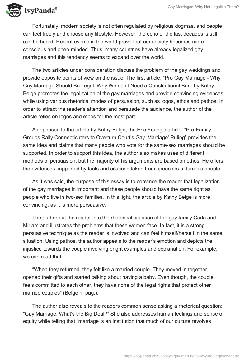 Gay Marriages: Why Not Legalize Them?. Page 2