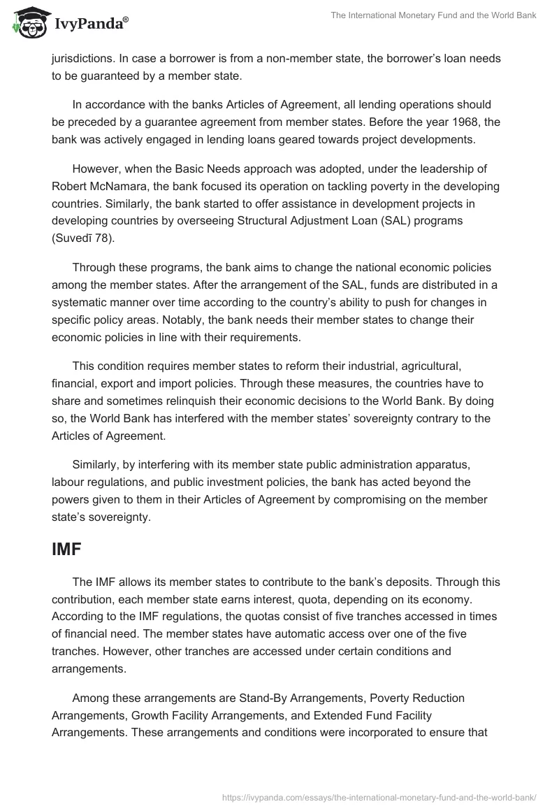 The International Monetary Fund and the World Bank. Page 2