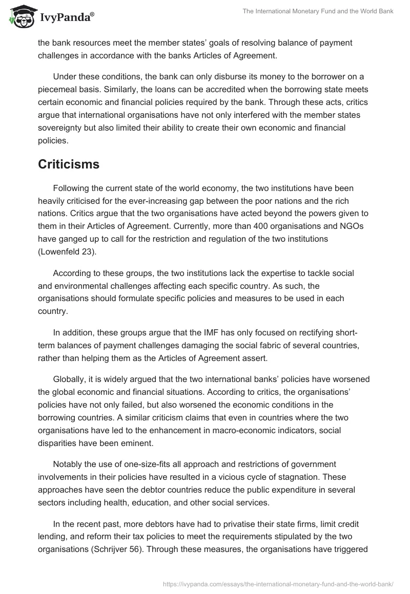 The International Monetary Fund and the World Bank. Page 3