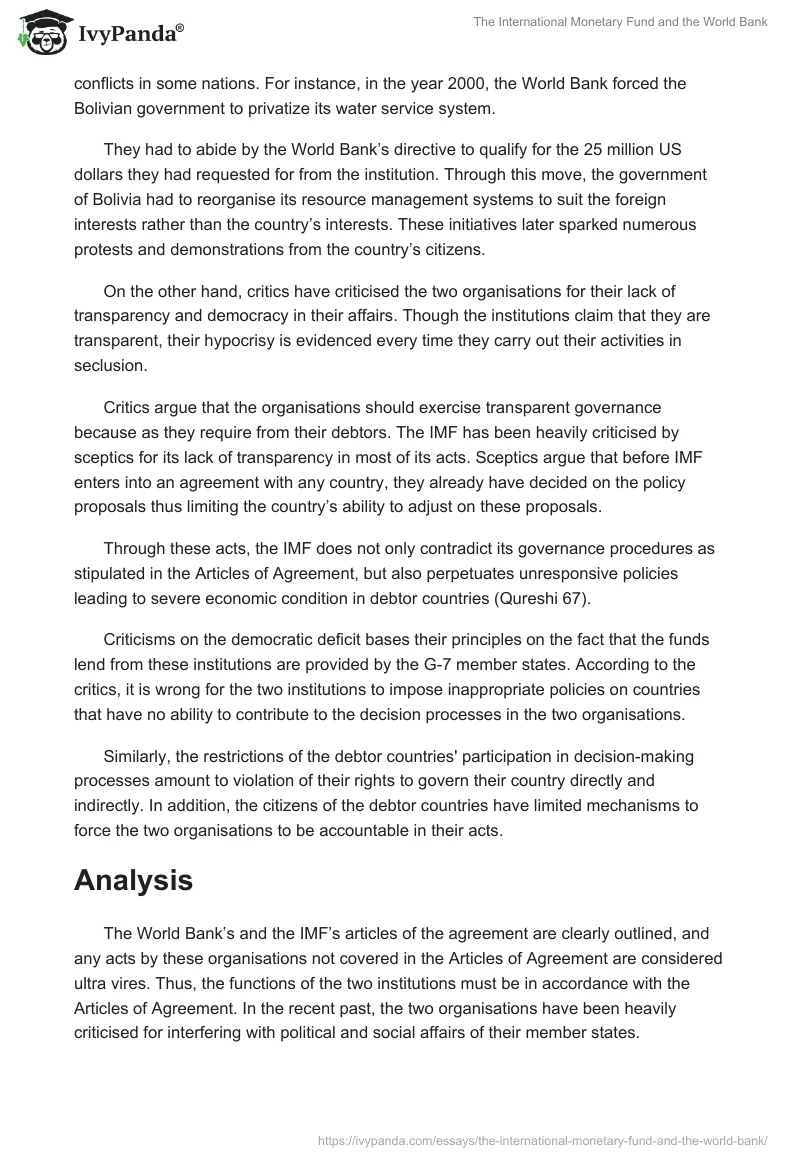 The International Monetary Fund and the World Bank. Page 4