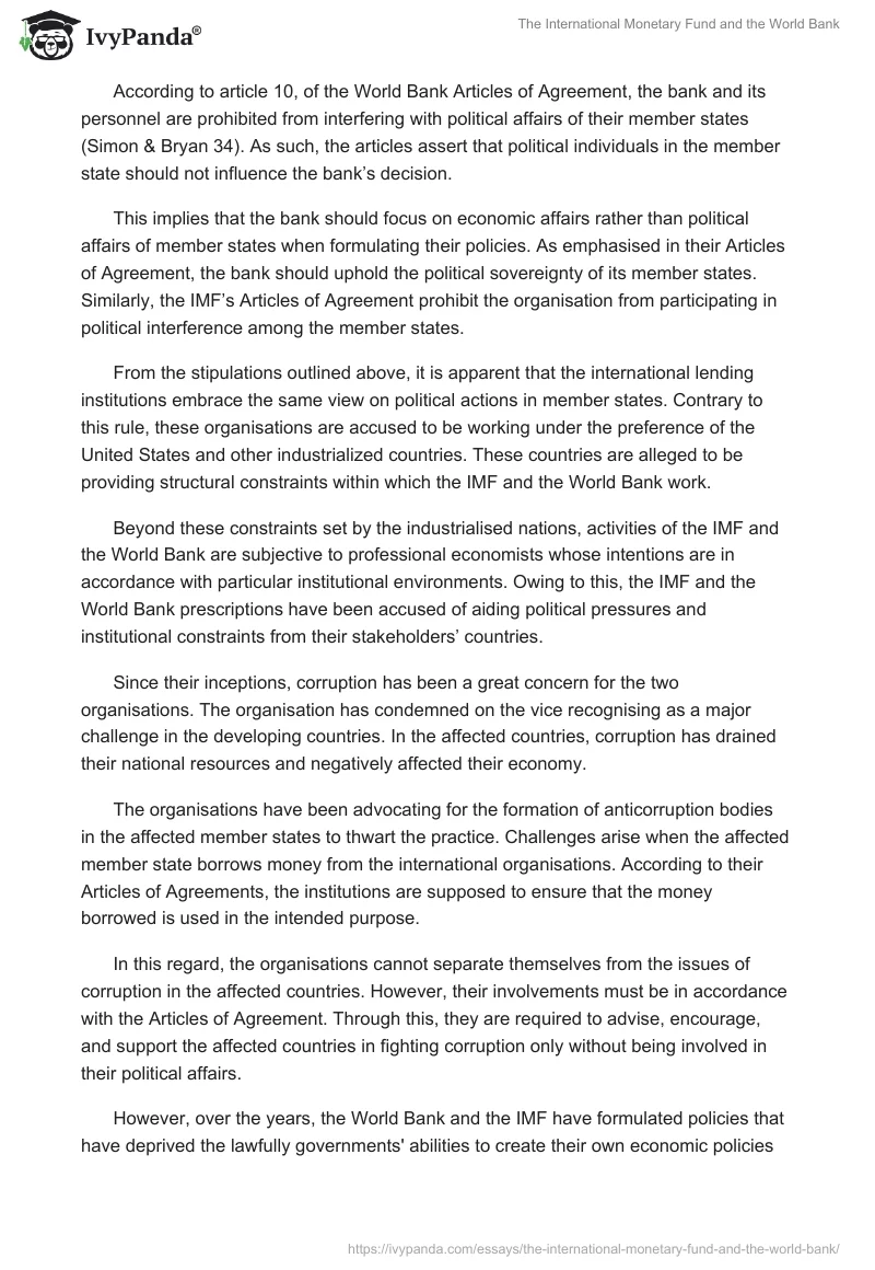 The International Monetary Fund and the World Bank. Page 5