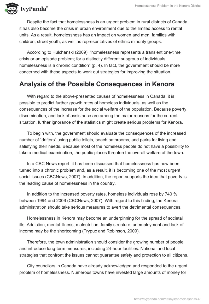 Homelessness Problem in the Kenora District. Page 3