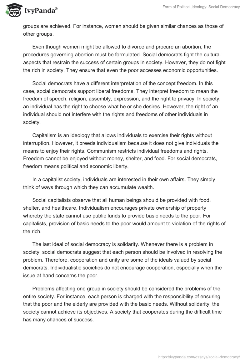 Form of Political Ideology: Social Democracy. Page 3