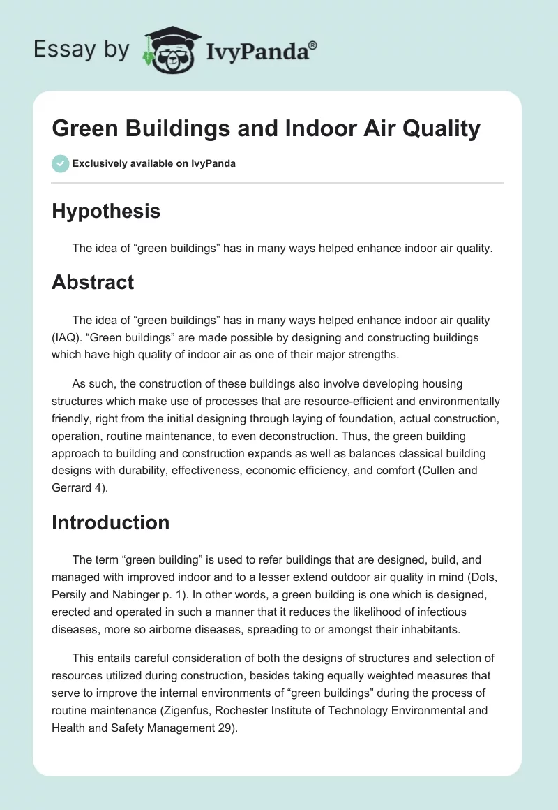 indoor air quality research paper
