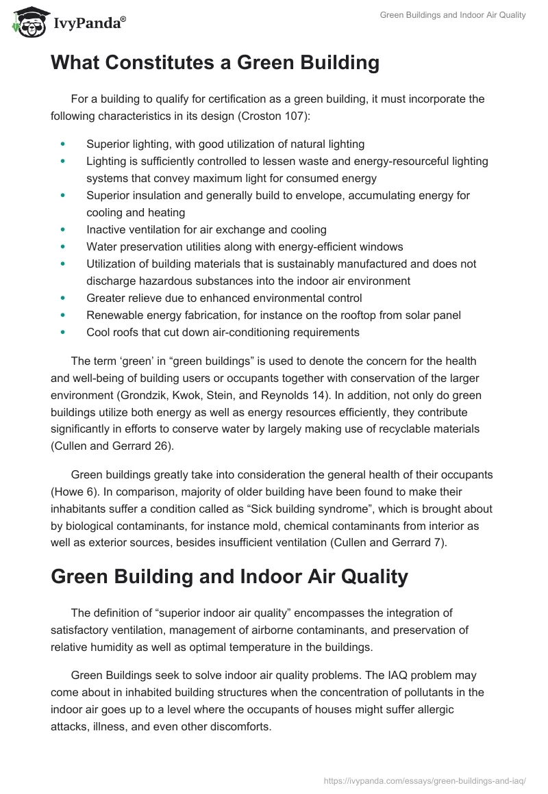 Green Buildings and Indoor Air Quality. Page 2