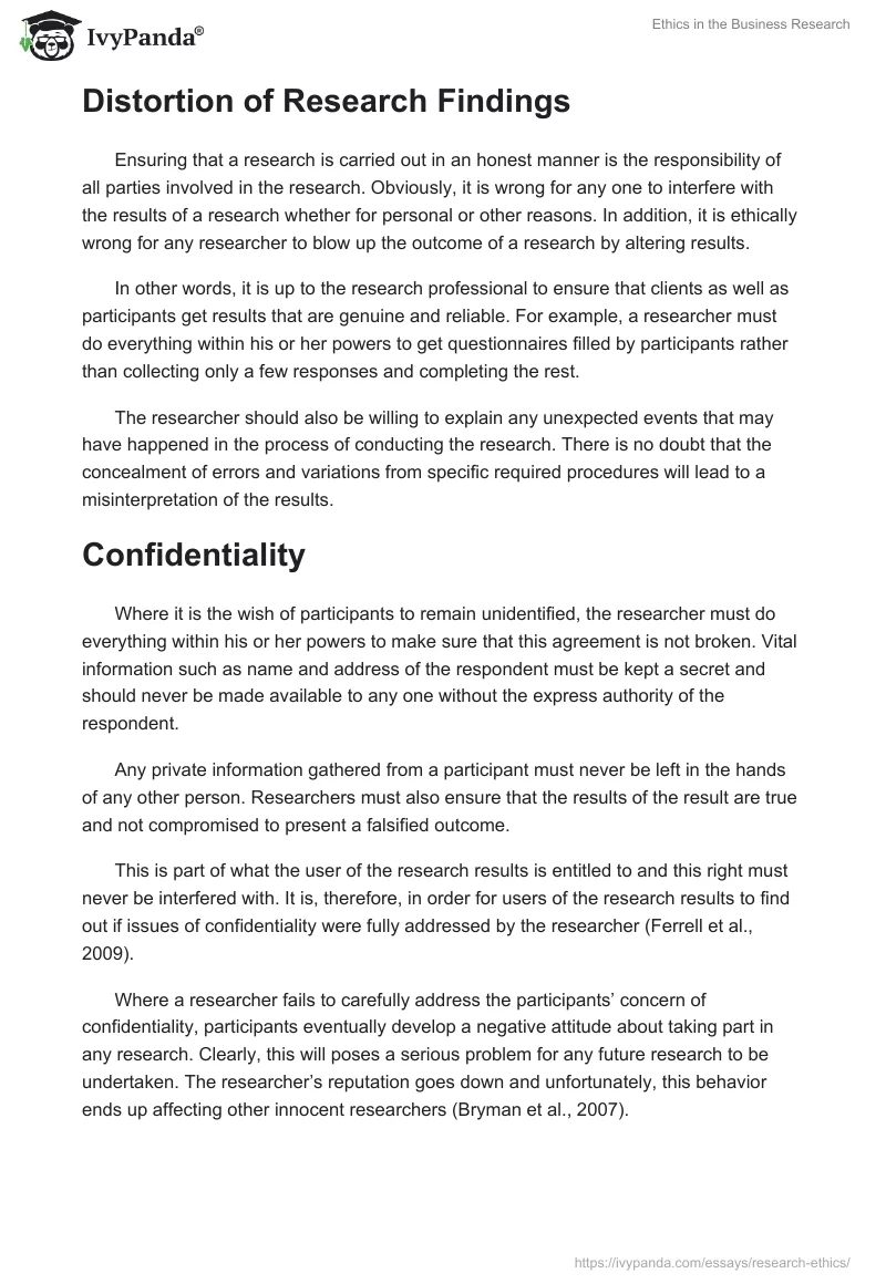Ethics in the Business Research. Page 5