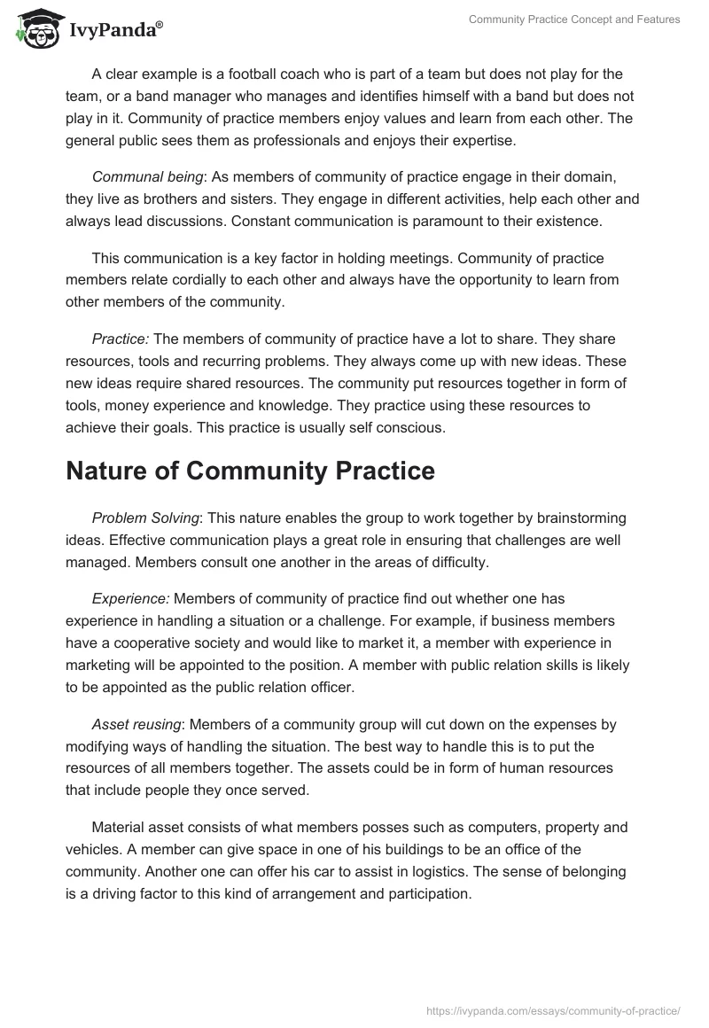 Community Practice Concept and Features. Page 2