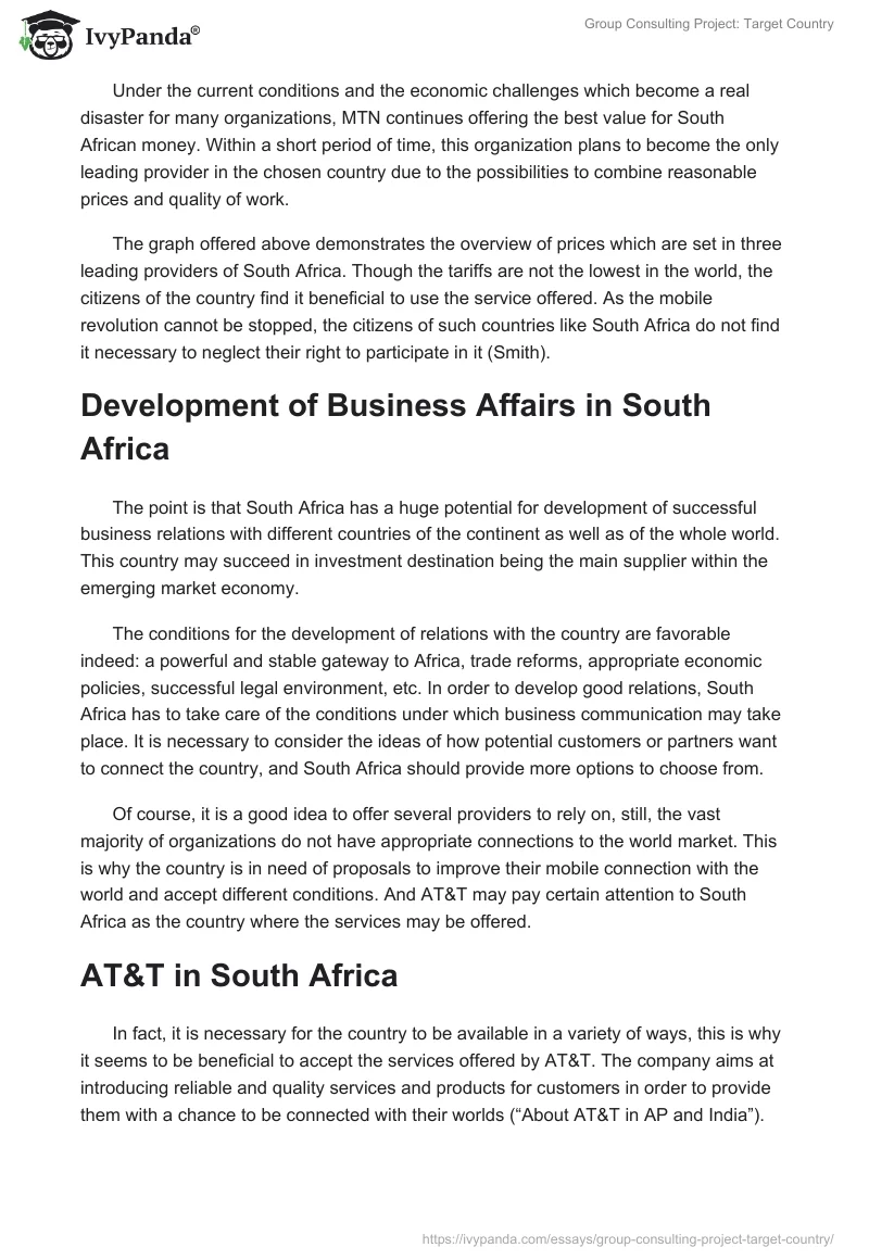 Group Consulting Project: Target Country. Page 2