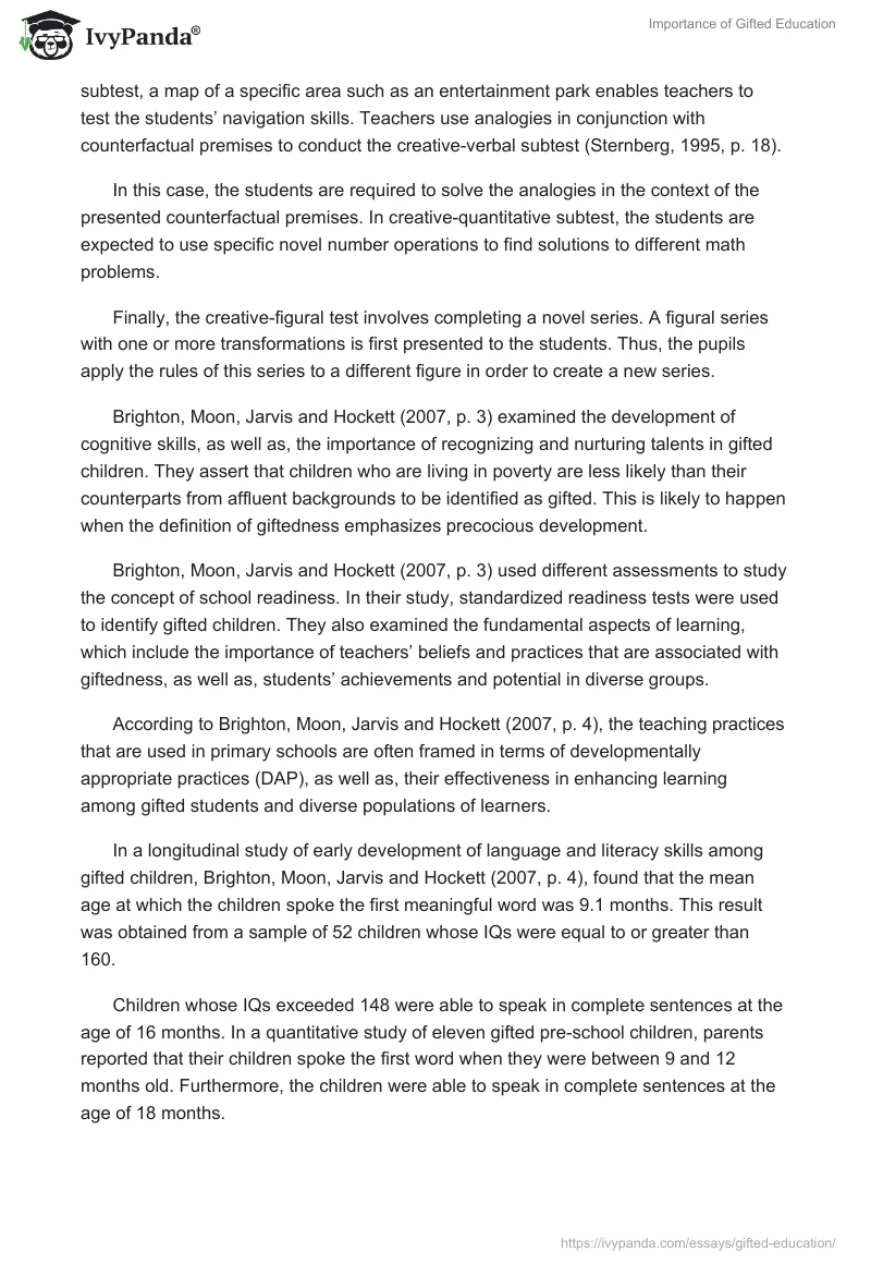 Early Gifted Education: Why Is It Needed?. Page 2