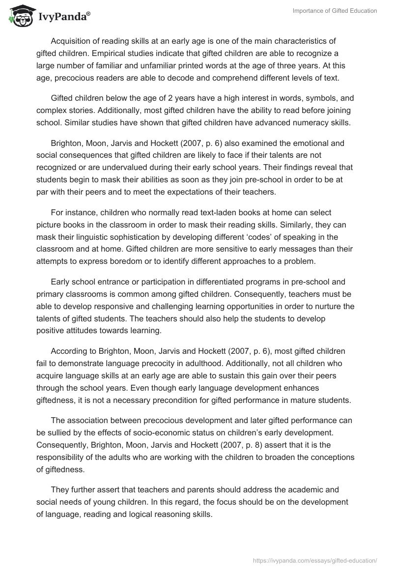 Early Gifted Education: Why Is It Needed?. Page 3