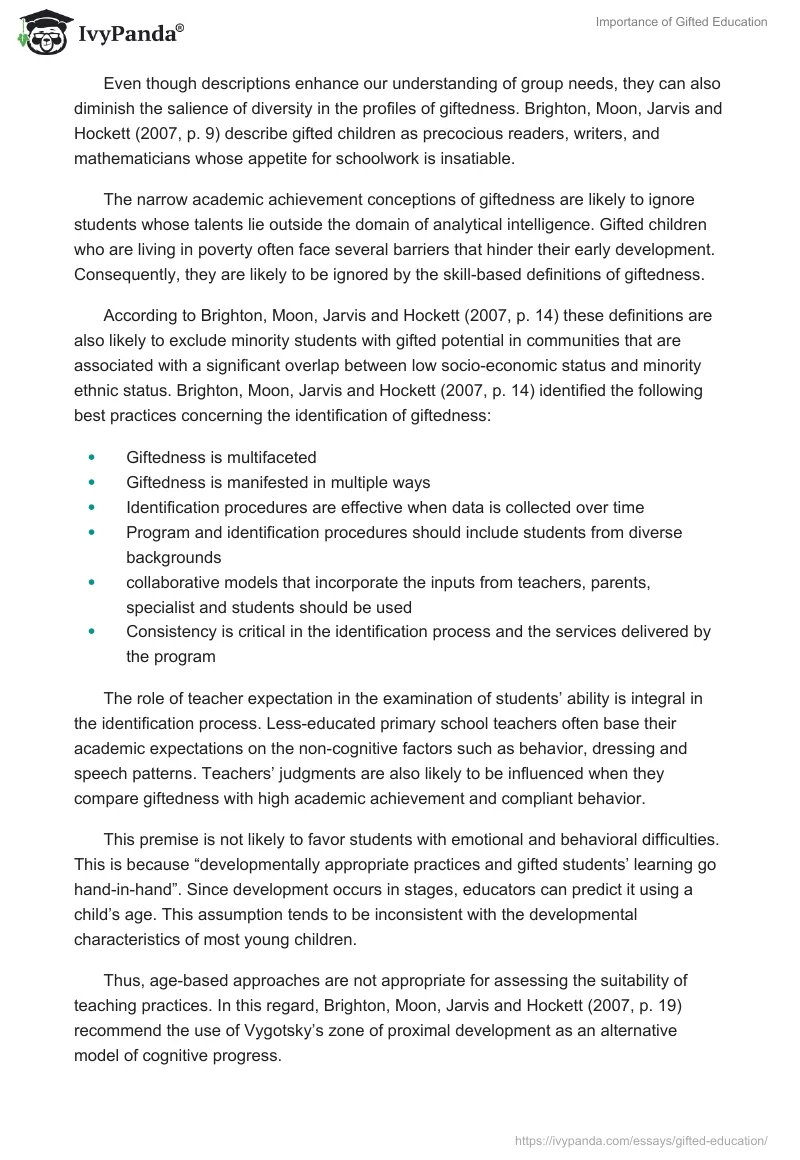 Early Gifted Education: Why Is It Needed?. Page 4